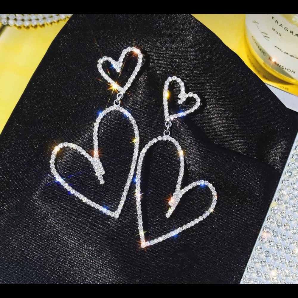 Heart shaped diamond earrings!